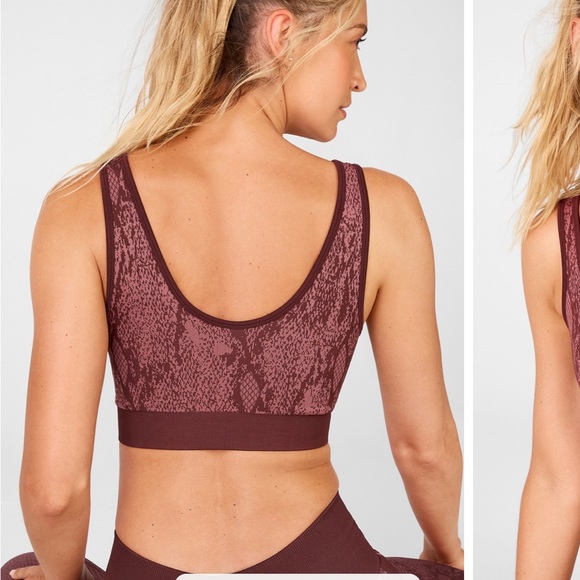 Fabletics Pink & Brown Snake Print Matching Workout Set, Size XS - Picture 8 of 13